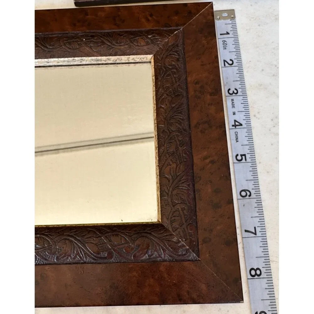 Set of 2 VINTAGE Home Interiors & Gifts Framed Glass Mirrors 8.5